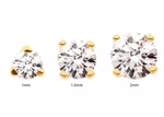 14K Gold Threadless Prong-Set Diamond Top (5 sizes)