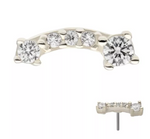 14K White Gold Curve 5-CZ Top
