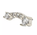 14K White Gold Curve 5-CZ Top
