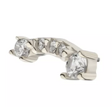 14K White Gold Curve 5-CZ Top