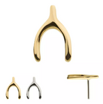 14K Gold Threadless Whishbone Top