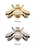 14K Gold Threadless Large Bee Top (2 colors)