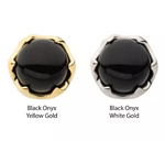 14K Gold Threadless Prong Black Onyx Top (2 colors)