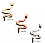 14K Gold Threadless Snake Top (3 colors)