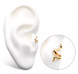 14K Gold Threadless Snake Top (3 colors)
