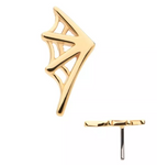 14K Gold Threadless Spiderweb Quarter Top (2 options)