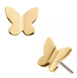 14K Gold Threadless 3D Butterfly Top