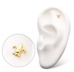 14K Gold Threadless Fleur De Lis Top