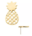 14K Gold Threadless Pineapple Top