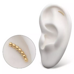 14K Gold Threadless Beaded Cluster Curve Top