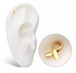 14K Gold Threadless Awareness Ribbon Symbol Top