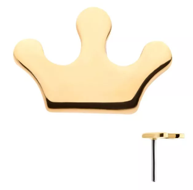 14K Gold Threadless Crown Top