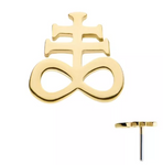 14K Gold Threadless Leviathan Cross Top