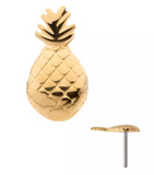14K Gold Threadless 3D Pineapple Top