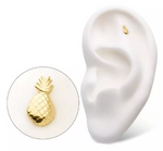 14K Gold Threadless 3D Pineapple Top