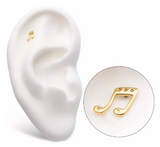 14K Gold Threadless Music Two Eighth Top