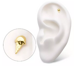 14K Gold Threadless Ice Cream Cone Top