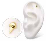 14K Gold Threadless Ice Cream Cone Top