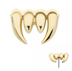 14K Gold Threadless Fangs Top