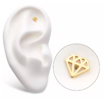 14K Gold Threadless Diamond Symbol Top