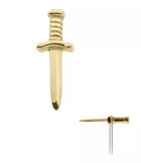 14K Gold Threadless Dagger Top