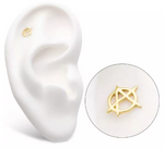14K Gold Threadless  Anarchy Symbol Top