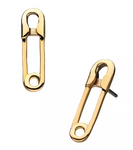 14K Gold Threadless Safety Pin Top
