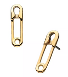 14K Gold Threadless Safety Pin Top