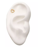 14K Gold Threadless Hollow Beaded Heart Top