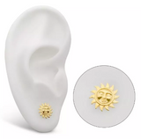 14K Gold Threadless Sun Face Top