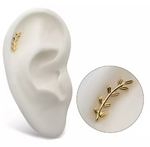 14K Gold Threadless Vine Leaf Top