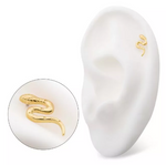 14K Gold Threadless Ornate Snake Top