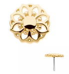 14K Gold Threadless Mandala Flower Top