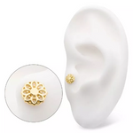 14K Gold Threadless Mandala Flower Top