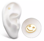 14K Gold Threadless Cut Out Smiley Face Emoji Top