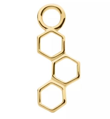 14K Gold Honeycomb Charms (2 options)