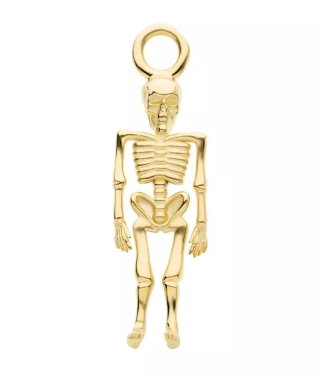 14K Gold Skeleton Charm