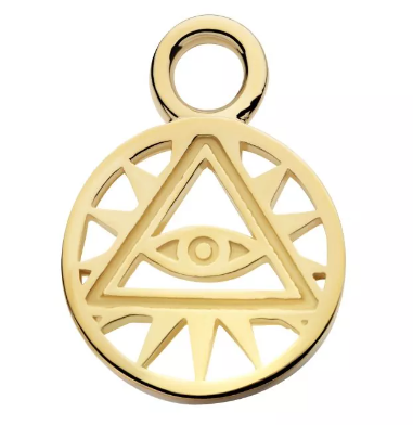 14K Gold All Seeing Eye Charm