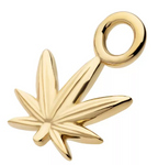 14K Gold Pot Leaf Charm