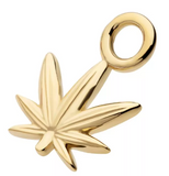 14K Gold Pot Leaf Charm