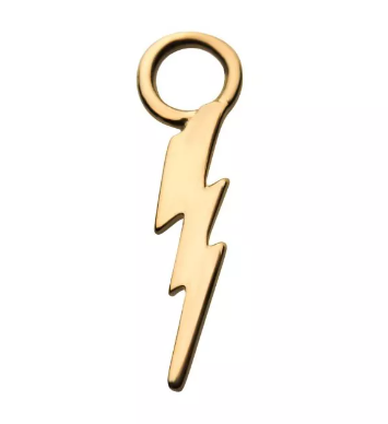 14K Gold Small Lightning Bolt Charm