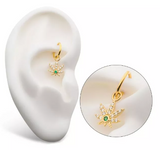 14K Gold Pot Leaf CZ Charm