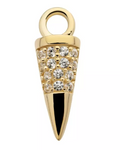 14K Gold Spike Pave CZ Charm