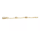 14K Gold 3-Tier CZ Chain Dangle Charm