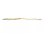 14K Gold CZ Pave Lightning Bolt Chain Dangle Charm