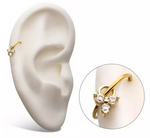 14K Gold Prong-Set Trinity CZ Charm