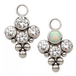 Titanium Beads & 4-CZ/Opal Terraced Charm (2 colors)