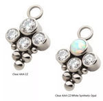 Titanium Beads & 4-CZ/Opal Terraced Charm (2 colors)