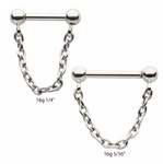Titanium Threadless Ball Chain Dangle Septum/Cartilage Bar (2 lengths)