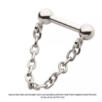 Titanium Threadless Ball Chain Dangle Septum/Cartilage Bar (2 lengths)